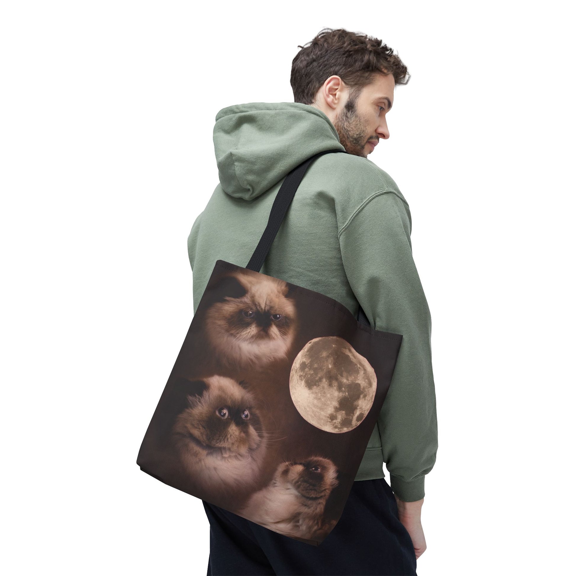 Meowing at the Moon - Tote Bag